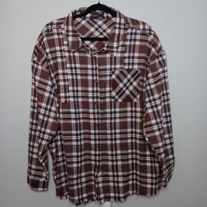 Very J Brown Plaid Shirt